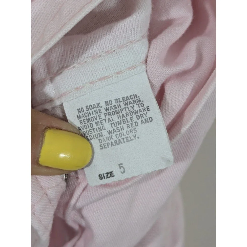 Vintage 90s Oshkosh B'Gosh Pink Shortalls Pocket Size 5 Made In USA Girls